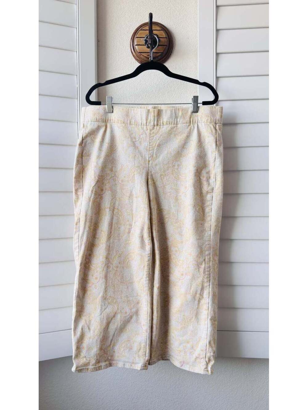 NYDJ Paisley Print Cropped Wide Leg Pants Size 12